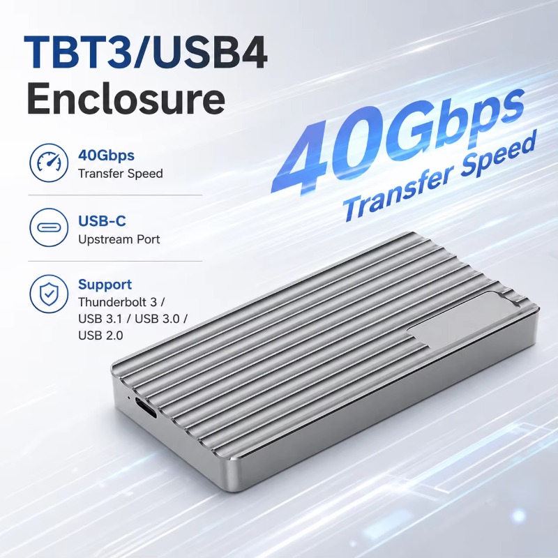 Usb4 40Gbps External Ssd 8Tb - Aluminum M.2 NVMe SSD Enclosure USB-C